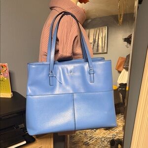 kate spade Sky Blue Leather Tote Bag